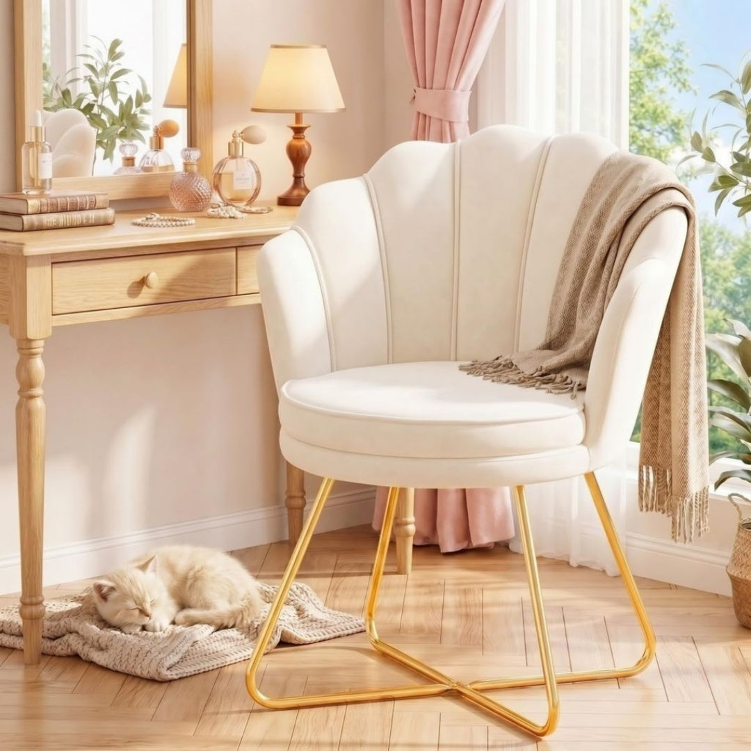 Fauteuil en Metal de Couleur Dore