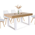 Table a Manger en Panneau Melamine, Finition Blanc