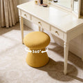 Tabouret en Tissu, Finition Blanc
