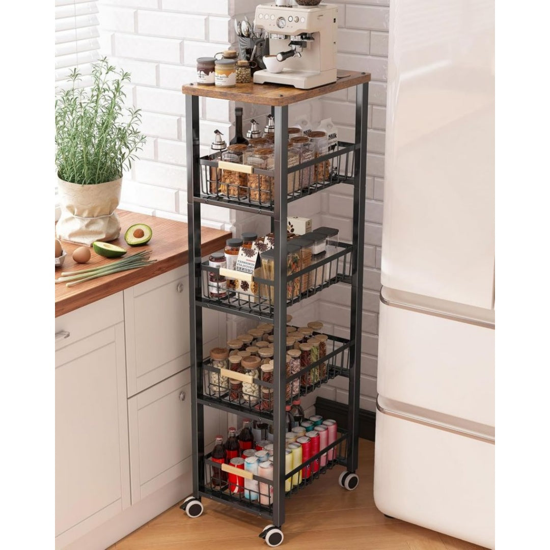 etagere en Bois Massif, Finition Marron Cafe