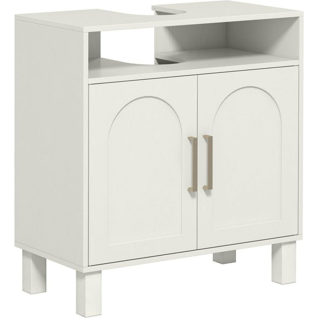 Panneau de Particules Creme, Meuble de Salle de Bain Design Moderne