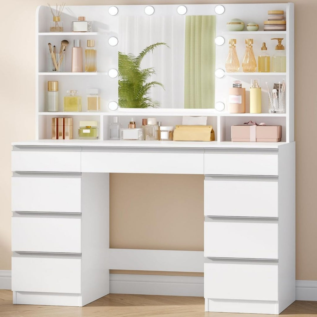 Table en Panneau de Particules, Finition Blanc