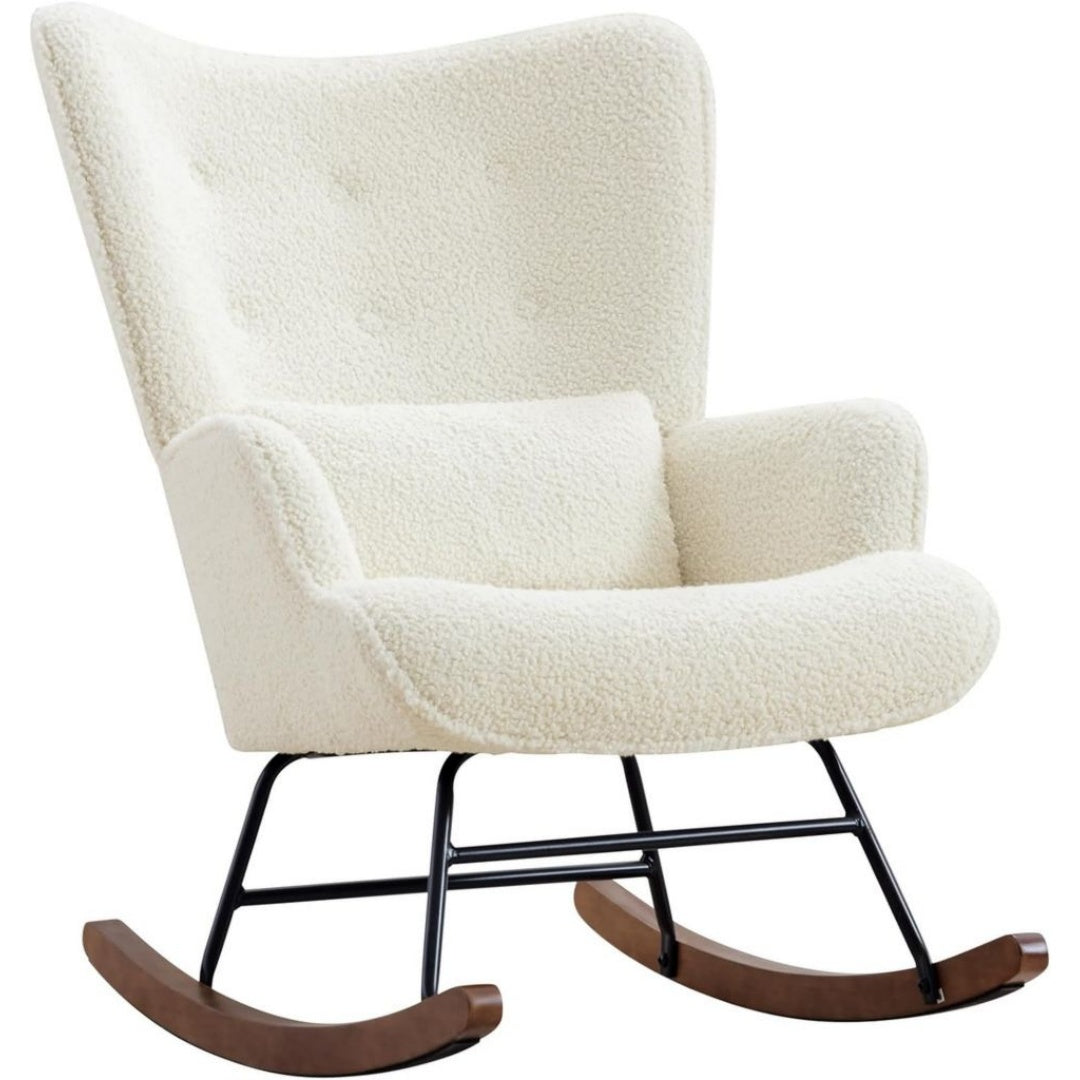 Fauteuil de Relaxation Inclinable Noir en Bois Massif