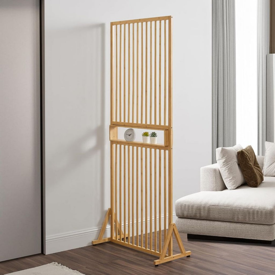 Paravent / Separateur de Piece, 197 x 75,5 x 40 cm, Couleur Naturel